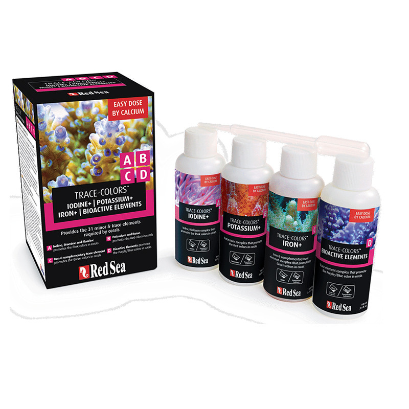 RedSea Trace Colors A,B,C,D Nanokit (I+/K/Fe+/Trace) - 4X100ml