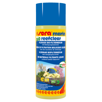 Sera marin bio reefclear 500ml un capuchon de sera marin bio reefclear pour 25 litres d’eau.
