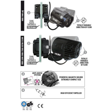 NeWa New-Wave® 2 pompe de brassage pour aquarium (5900l/h)