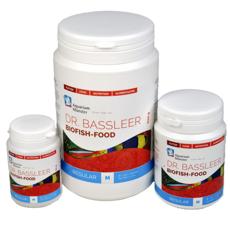 Dr.Bassleer Biofish Food regular M 0,5 – 0,8 mm pour les poissons de plus de 1 cm (flotte au début)