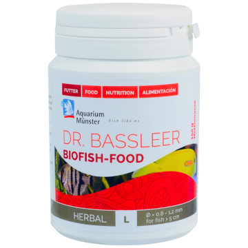 Dr.Bassleer Biofish Food herbal M 60gr 0.6mm pour poissons jusqu’à 6cm (flotte au début)