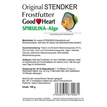 Aliment surgelé Stendker 5 GoogHeart +5 spirulina-algue +5 Good♥Heart colour lot de 15 plaquettes mix de 100gr