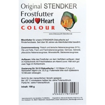 Aliment surgelé Stendker 5 GoogHeart +5 spirulina-algue +5 Good♥Heart colour lot de 15 plaquettes mix de 100gr