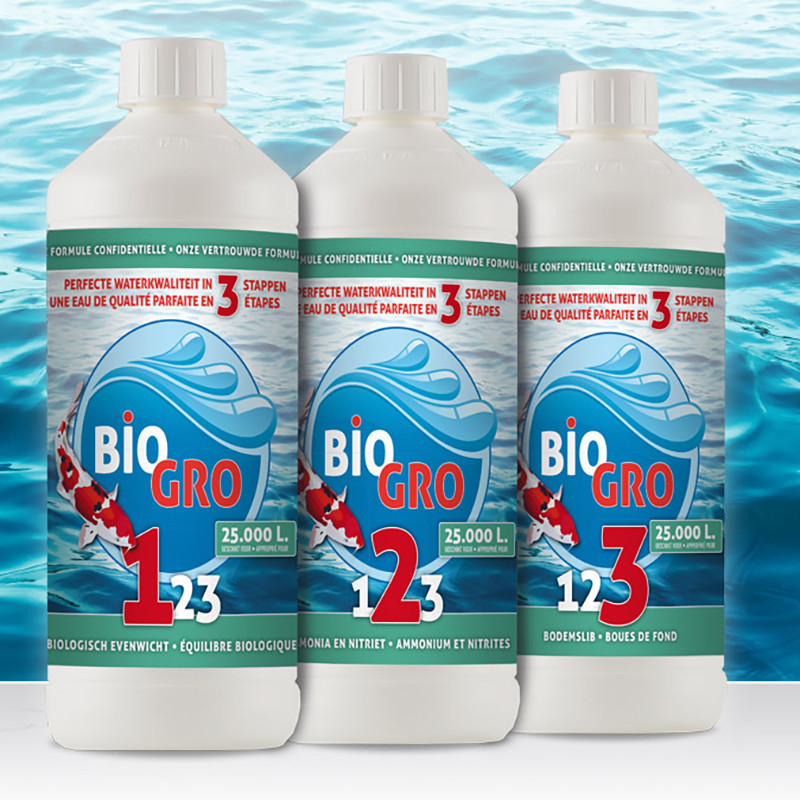 BIOGRO 123 - 3x1 Litre (Pour 25.000 Litres d'eau)