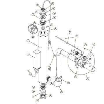 Uvozone  lampe UVc pour Uvozone 450 (numéro d'éclaté 5)
