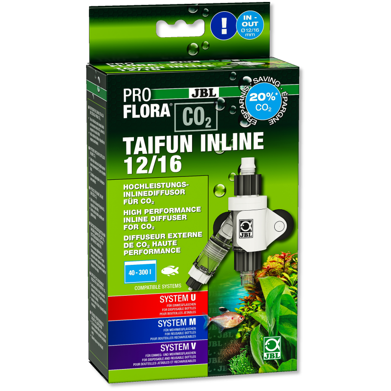 JBL PROFLORA CO2 TAIFUN INLINE Diffuseur de CO2 haute performance 12/16mm pour 40-300 litres