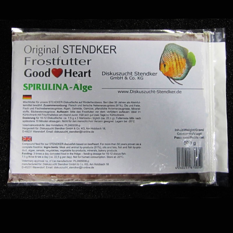 Aliment surgelé Discus Stendker 500gr Spirulina - Algue