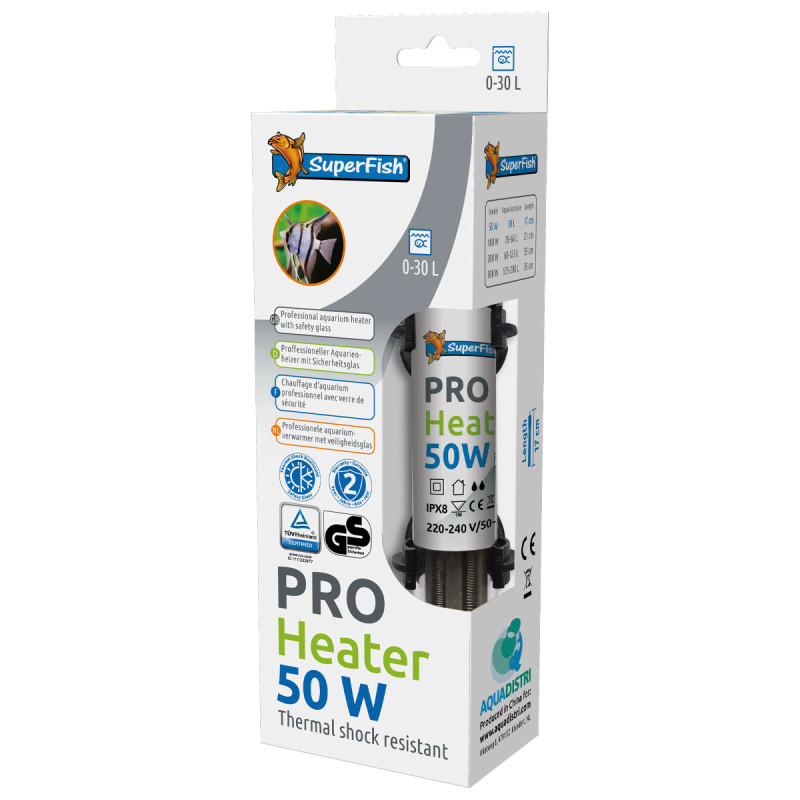 Superfish pro heater 50w 0-30 litres (17cm)