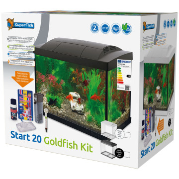 Superfish aquarium start 20 goldfish kit noir