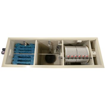 Filtre à tambour combi type CL 35k pour 30m³ avec masses de filtration et pompe de rinçage