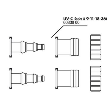 JBL Pièces connexion tuyau UV-C 9-36W (sans joint) 