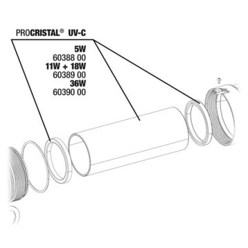 JBL PC UV-C Tube verre avec réflecteur 5W
