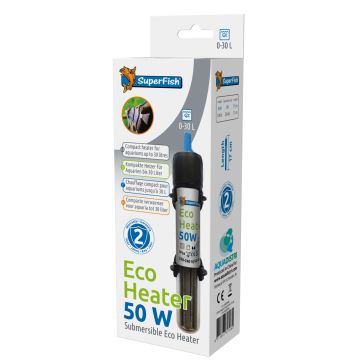 Superfish Eco Heater 50w pour aquariums de 30 litres - longueur 17c...