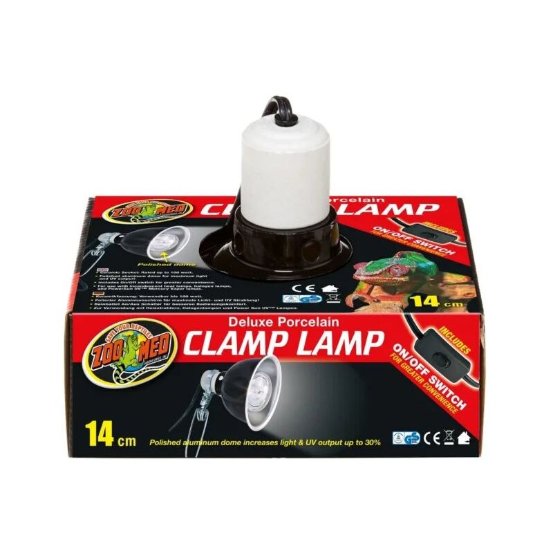 Zoomed porcelain clamp lamp 100W-14cm