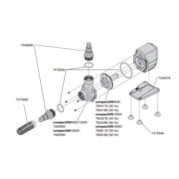 EHEIM roue de pompe complet (60 hertz) 