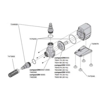 EHEIM roue de pompe complet (60 hertz) 