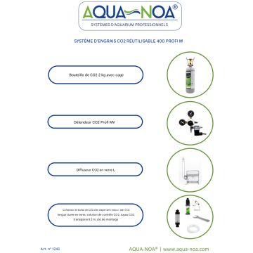 AquaNoa kit  CO2 rechargeable 400 Profi M 2kg