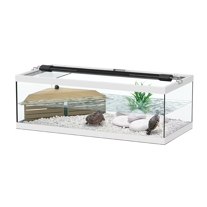 Aquatlantis  tortum 75 cuve à tortues (Avec filtre interne) dimension (cm) 75x36x25 couleur blanc (sans éclairage)