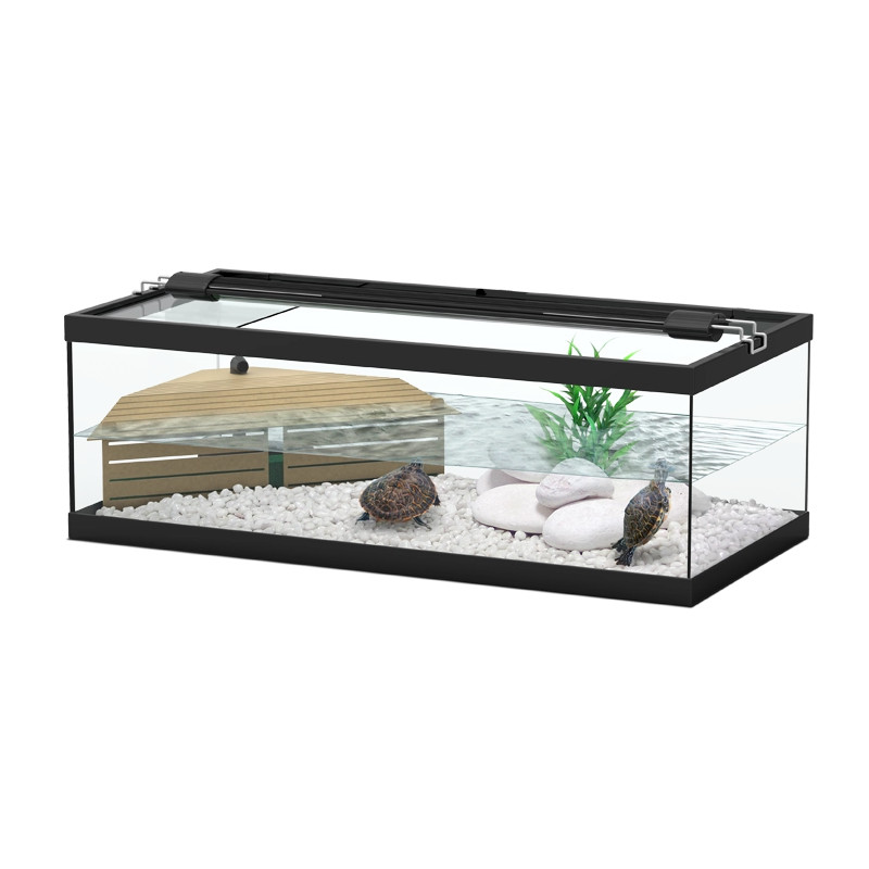 Aquatlantis  tortum 75 cuve à tortues (Avec filtre interne) dimension (cm) 75x36x25 couleur noir (sans éclairage)
