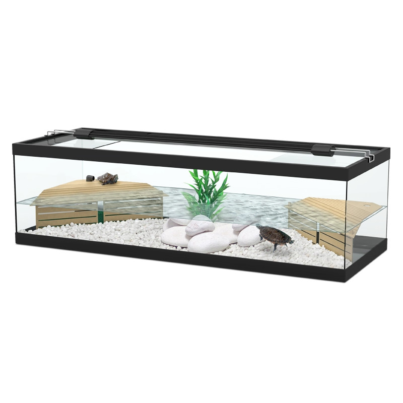 Aquatlantis  tortum 100 cuve à tortues (Avec filtre interne) dimension (cm) 100x40x30 couleur noir (sans éclairage)