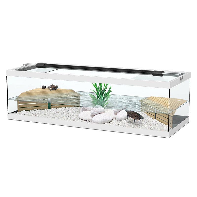 Aquatlantis  tortum 100 cuve à tortues (Avec filtre interne) dimension (cm) 100x40x30 couleur blanc (sans éclairage)