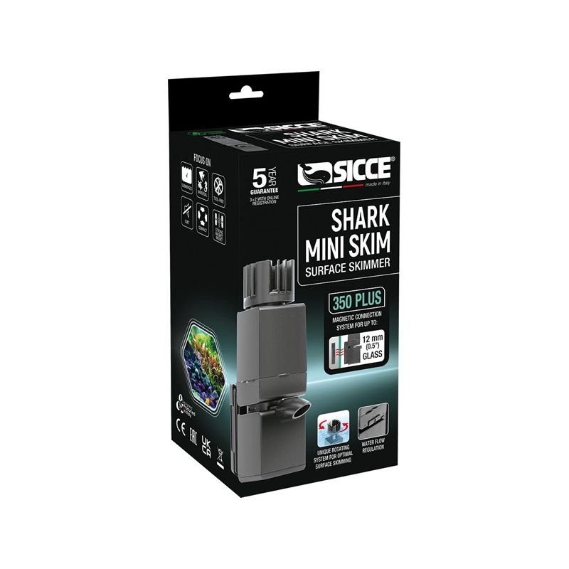 Sicce Shark Ecumeur Mini Skim 350 Plus jusqu'à 12mm
