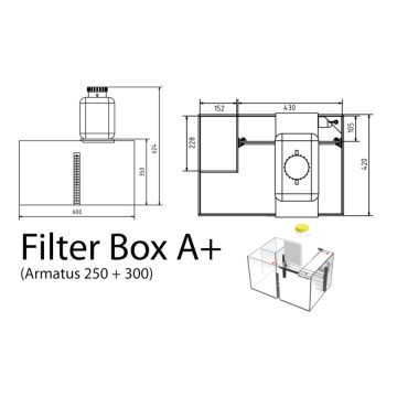 AquaMedic Armatus 250 Blanc aquarium d'eau de mer complet avec système de filtration + 107.90€ en bon d'achats de vivant