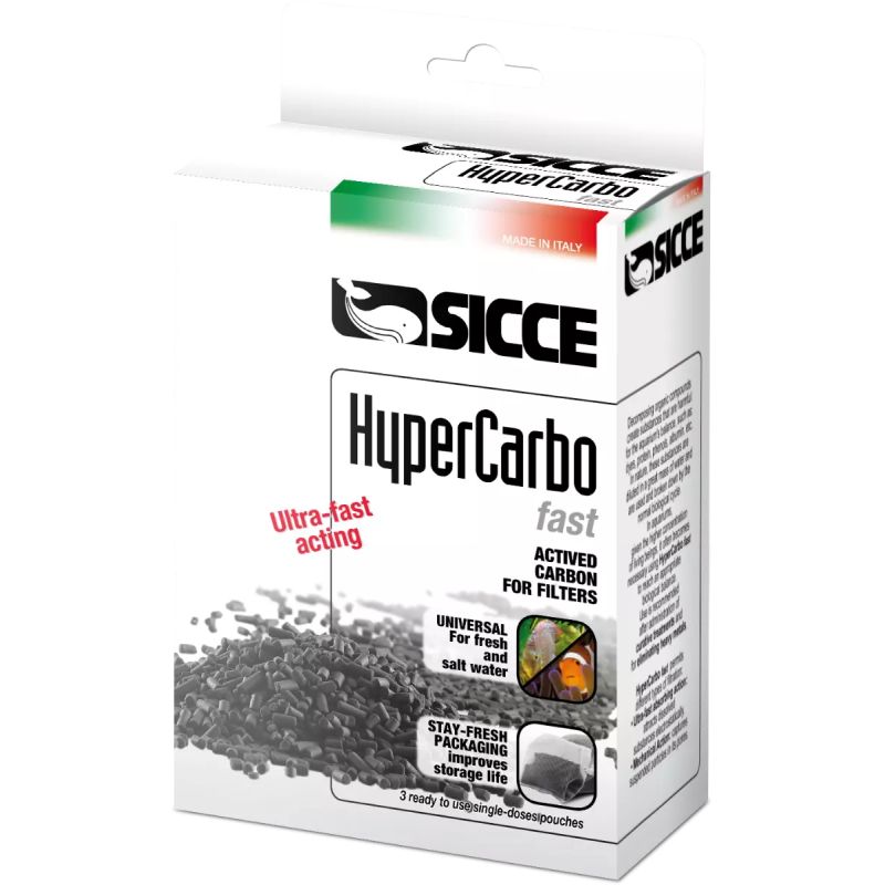 Sicce HyperCarbo Fast Charbon pellet 3x100gr Sicce HyperCarbo Fast Charbon pellet 3x100gr