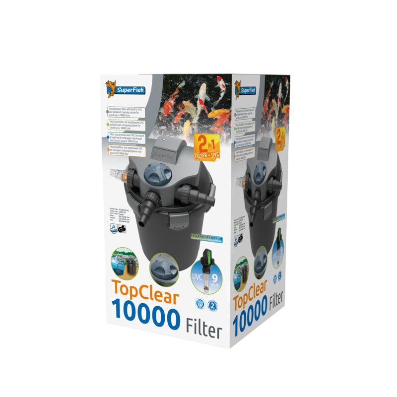 Superfish filtre TopClear 10000 pour bassin de 10.000 litres d'eau avec UVC-9W