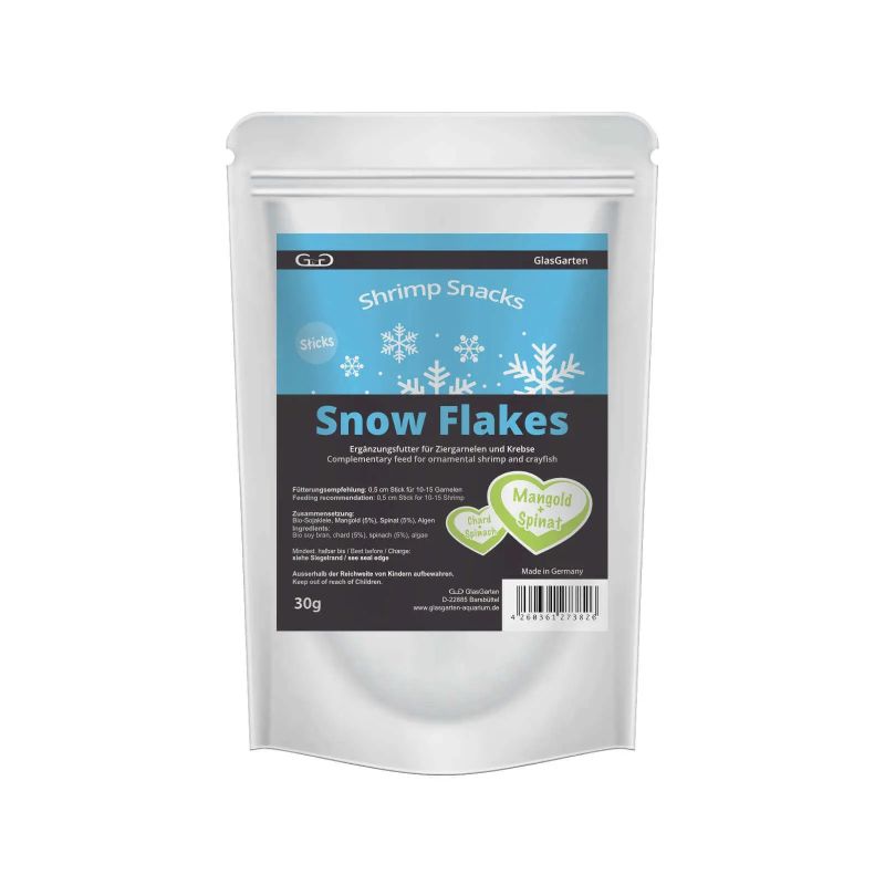 GlasGarten Shrimp Snacks Snow Flakes Chard + Spinach 30g