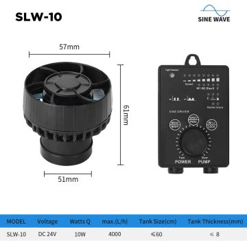 JEBAO - SLW10 - 4000L/H - Pompe de brassage + controleur