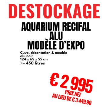 copy of  DESTOCKAGE - Aquarium récifal alu noir 90x60x55 - 300L - Modèle d'expo